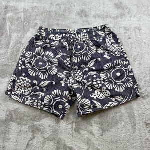 Kahala x Birdwell Beach Britches swim trunks men’s size L brown white floral